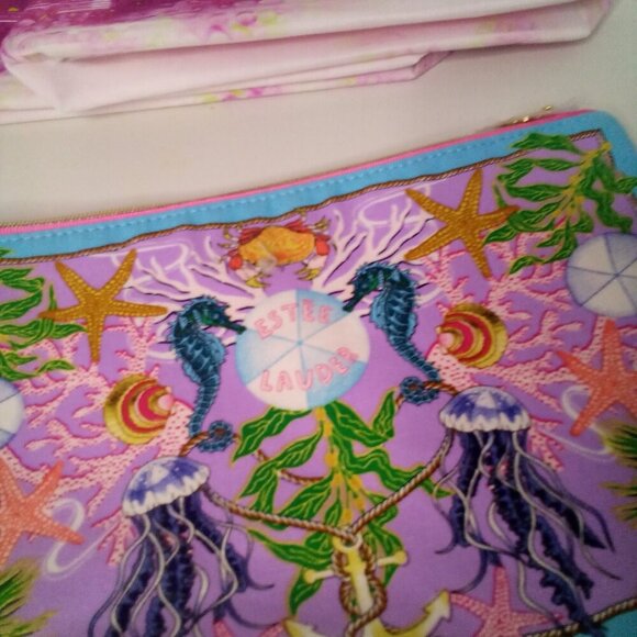 Cosmetic Make-Up Bags Lot of 7 Zipper Pouch Clinique Estee Lauder - Picture 10 of 12